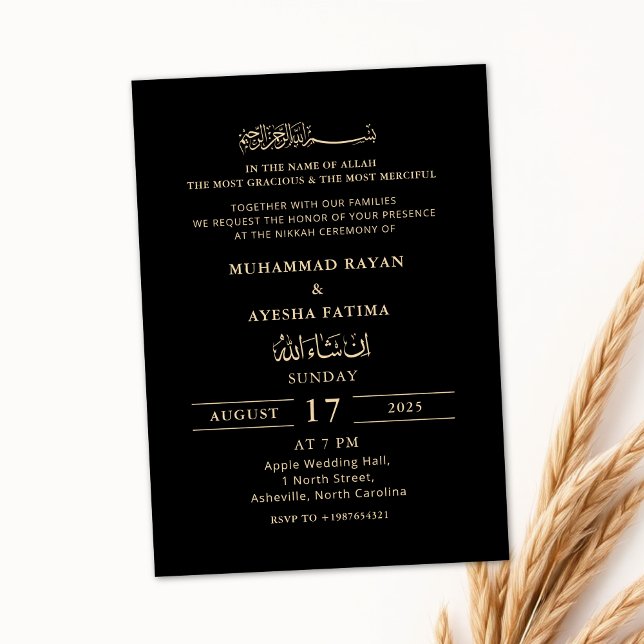 Minimalistische moderne Nikkah arabisch-islamische Einladung (Von Creator hochgeladen)