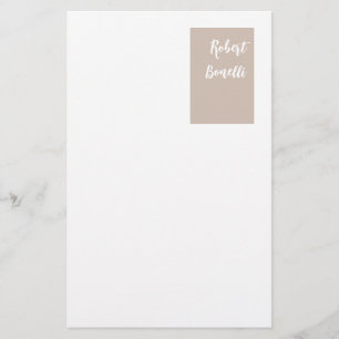 Minimalistische, moderne, pastellweiße Farbe Perso Briefpapier