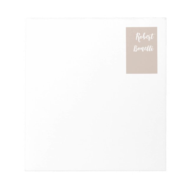 Minimalistische, moderne, pastellweiße Farbe Perso Notizblock (Vorderseite)
