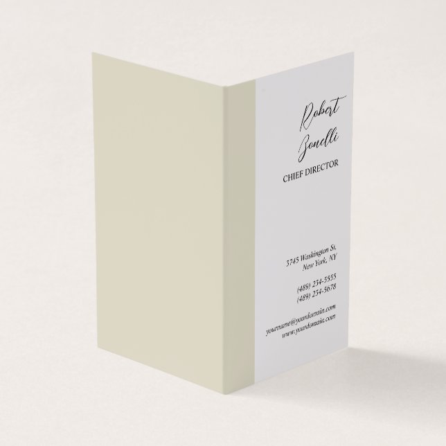 Minimalistische, moderne, pastellweiße Farbe Perso Visitenkarten (Vorderseite)