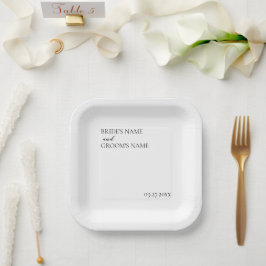 Minimalistische moderne Platzkarte für einfache Ho Pappteller