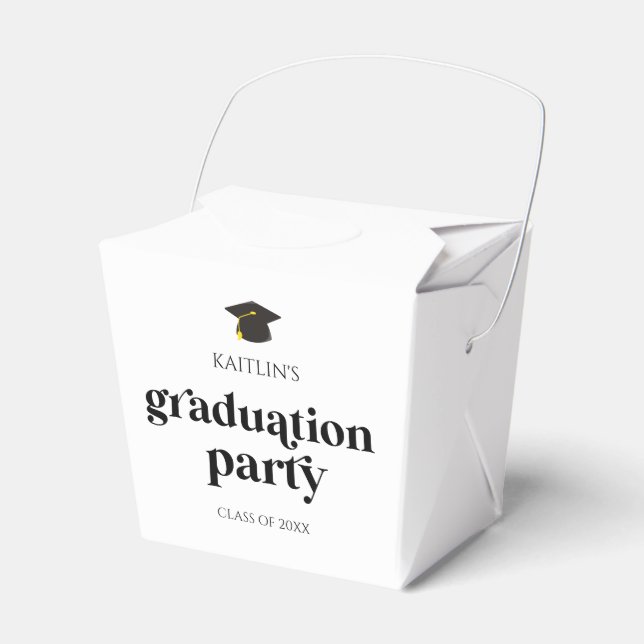 Minimalistische Moderne Retro-Graduierungspartei Geschenkschachtel (Vorderseite)