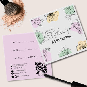 Minimalistische, moderne rosa goldgrüne Blumenlini