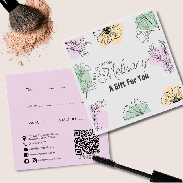 Minimalistische, moderne rosa goldgrüne Blumenlini (Von Creator hochgeladen)