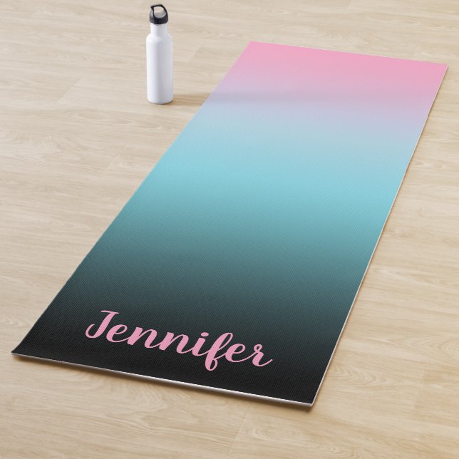 Minimalistische, moderne rosa Himmelblau und schwa Yogamatte (Beispiel)