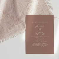 Minimalistische moderne Rose Mauve Script Wedding