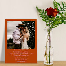 Minimalistische moderne Rost Orange Foto Hochzeit