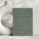 Minimalistische moderne, sanfte Rosa- und Sage-Grü Einladung<br><div class="desc">Ein minimalistisches Layout mit raffiniertem,  rot-rosa Text auf einem staubigen,  schlauen grünen Hintergrund schafft ein modernes und romantisches Ambiente. Sauberer Typ und großzügiger Abstand verleihen diesem Produkt ein erhöhtes,  zeitloses Aussehen. Ideal für zeitgenössische Hochzeiten mit einer sanften,  moody-Palette.</div>