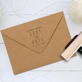Minimalistische moderne Save the Date-Briefmarke Permastempel