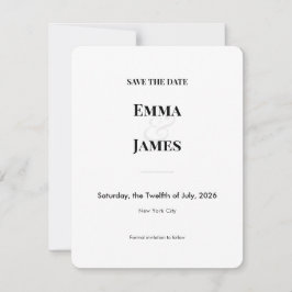 Minimalistische moderne Save the Date-Karte | QR-C Save The Date