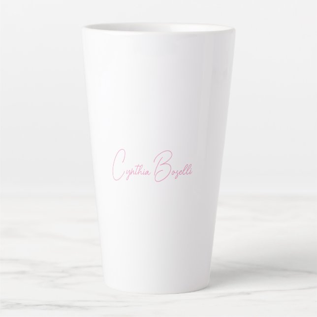 Minimalistische moderne Schlichte Kalligraphie Milchtasse (Vorderseite)