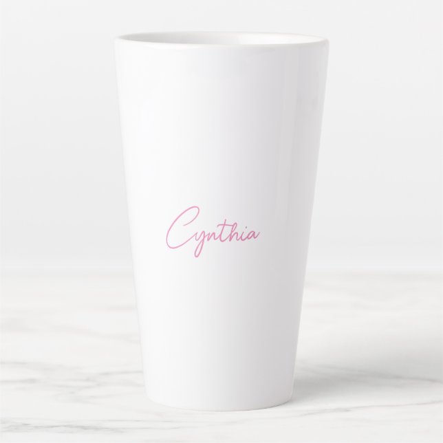 Minimalistische moderne Schlichte Kalligraphie Milchtasse (Vorderseite)