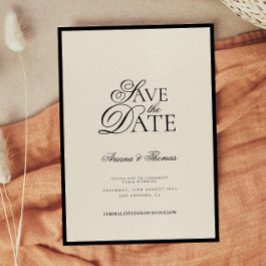Minimalistische moderne Schrift Save the Date Hoch Einladung