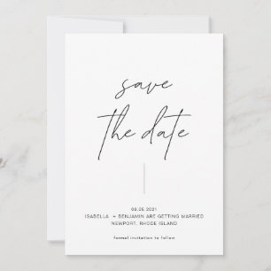 Minimalistische, moderne Schwarz-Weiß-Technik mit  Save The Date