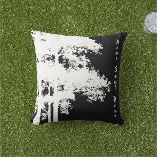 Minimalistische moderne Schwarz-weiße Silhouette Kissen