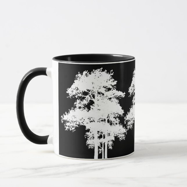 Minimalistische moderne Schwarz-weiße Silhouette Tasse (Links)
