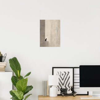 Minimalistische moderne schwarze Katzenwandkunst Poster