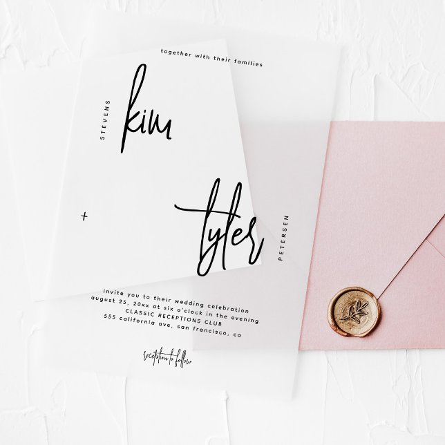 Minimalistische, moderne, schwarze Schrift Acryleinladungen (Von Creator hochgeladen)