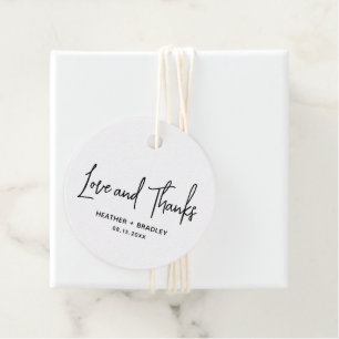 Minimalistische moderne schwarze und weiße Hochzei Geschenkanhänger