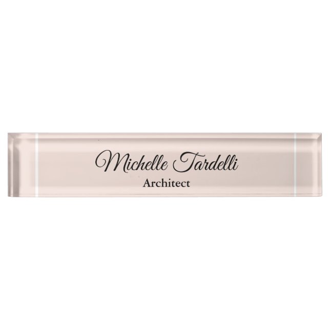 Minimalistische moderne Script-Kalligrafie Namensplakette (Vorderseite)