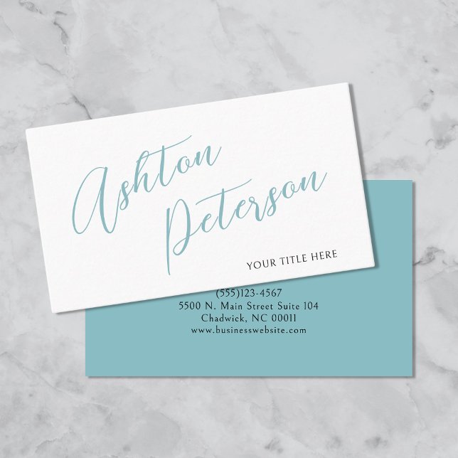 Minimalistische moderne Script Name Business Card Visitenkarte (Von Creator hochgeladen)