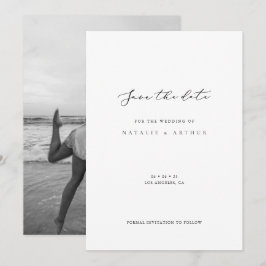 Minimalistische moderne Skripthochzeit speichert d Save The Date