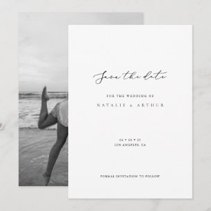 Minimalistische moderne Skripthochzeit speichert d Save The Date
