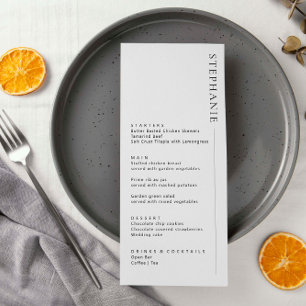 Minimalistische moderne Speisekarte mit Namen Menükarte