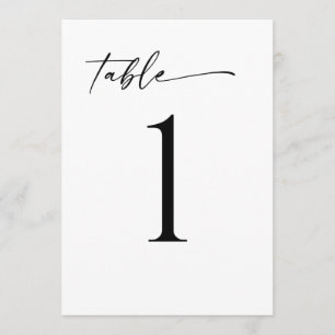 Minimalistische moderne Tischnummer