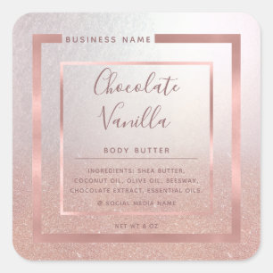 Minimalistische moderne Typografie Rose Quadratischer Aufkleber