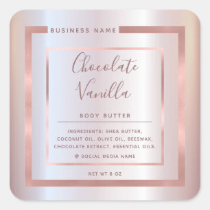 Minimalistische moderne Typografie Rose Quadratischer Aufkleber
