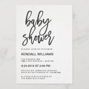 Minimalistische moderne Typografie Unisex Kinderdu Einladung