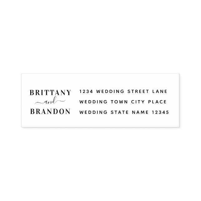 Minimalistische moderne White Wedding Rücksendeadr Permastempel (Design)