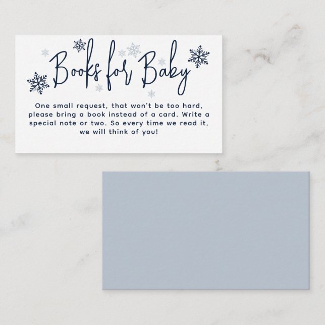 Minimalistische, moderne Winter Baby Boy Dusche Begleitkarte (Vorne/Hinten)