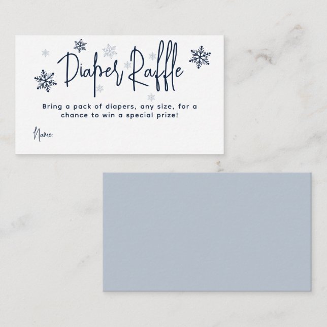 Minimalistische, moderne Winter Baby Boy Dusche Begleitkarte (Vorne/Hinten)