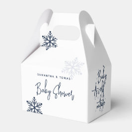 Minimalistische, moderne Winter Baby Boy Dusche Geschenkschachtel
