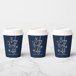 Minimalistische, moderne Winter Baby Boy Dusche Pappbecher