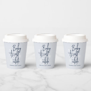 Minimalistische, moderne Winter Baby Boy Dusche Pappbecher