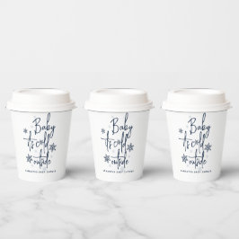 Minimalistische, moderne Winter Baby Boy Dusche Pappbecher