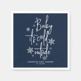 Minimalistische, moderne Winter Baby Boy Dusche Serviette