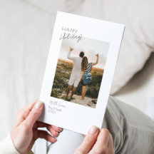Minimalistische moderne Zwei-Foto-Happy-Holiday-Ca