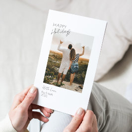 Minimalistische moderne Zwei-Foto-Happy-Holiday-Ca Einladung