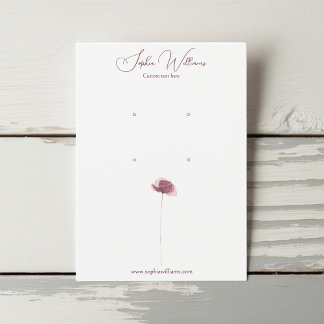 Minimalistische Mohn Doppel Studs Schmuckkarte