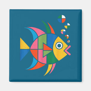 Minimalistische Mondfisch-Grafik Fischliebhaber Magnet