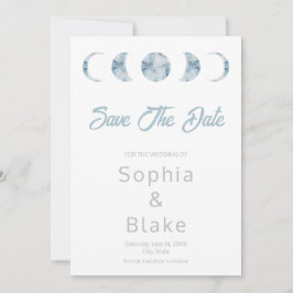 Minimalistische Mondphasen Celestial Save the Date Einladung