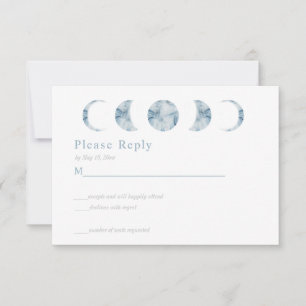 Minimalistische Mondphasen Himmels-RSVP-Karte RSVP Karte