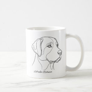 Minimalistische monochrome Labrador Retriever Lini Kaffeetasse