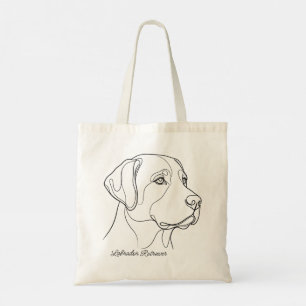 Minimalistische monochrome Labrador Retriever Lini Tragetasche