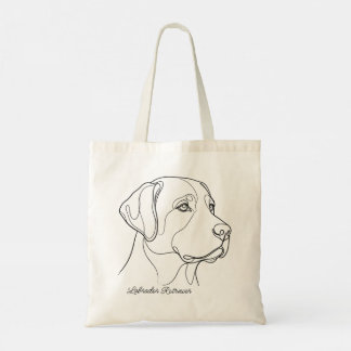 Minimalistische monochrome Labrador Retriever Lini Tragetasche