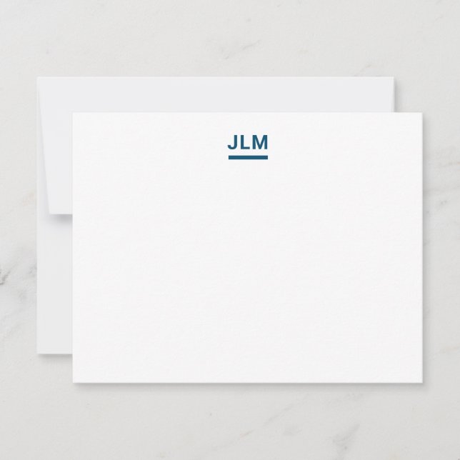 Minimalistische Monogram Bold Navy Blue Typografie Mitteilungskarte (Vorderseite)